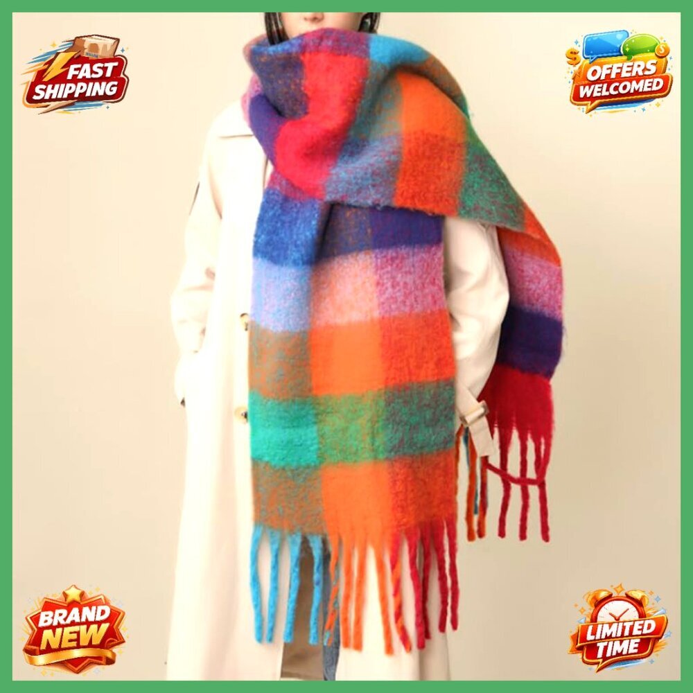 Chunky Knit Oversized Scarf Shawl 100% Acrylic Warm Winter Accessory - Picture 2 of 7